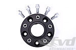 Wheel Spacer Cayenne - 30 mm - Hub Centric - Anodized with Bolts - Black/Silver - Sold Individuall