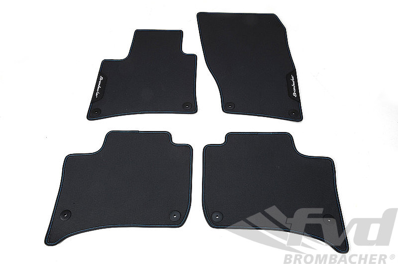 Racemark Floor Mat Set 958 Cayenne Black Textile Leather