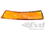 Front Turn Signal Lens - USA - Left - Amber + Silver
