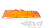 Front Turn Signal Lens - USA - Right - Amber + Silver