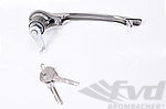Door handle right with lock ylinder and key, chrome ( 63-67 )