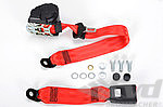 Seat Belt 911 - Rear - Red - 3 Point with 30cm Buckle + Installation Kit - German Aftermarket