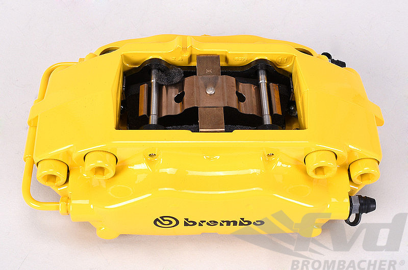 Brembo-Sport System GT (4-Kolben) 328x28mm, HA gelochte Scheiben,  Bremssättel gelb