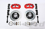 Brembo GT Sport Brake System - Front - 6 Piston - Drilled - 355 x 32 mm - Red Caliper