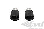 Exhaust Tips - Black/Carbon  "  Speedster-Look "100mm ( only with speedster/classic rear lining)