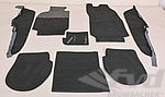 Carpet Set 964 C2 + C4 / 965 - Complete - Black - Feintuft Velour - for Full Leather Interior