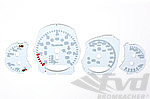 Zifferblattsatz Silber 991.2 Turbo S, PDK, MPH, Fahrenheit, mit Logo