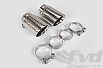 Exhaust tip Set - Stainless Stelle 2x 90mm - 997 GT2