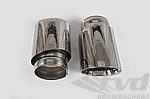 Exhaust tip Set - Stainless Stelle 2x 90mm - 997 GT2