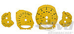 FVD Brombacher Instrument Face Set 991.1 Turbo S - Racing Yellow - PDK - MPH - No Ring - With Logo