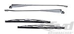 Wiper set 911 78-91 with wiper arms and blades, stainless steel, polished, left/right