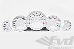 FVD Brombacher Instrument Face Set 997.1 Turbo - White - Manual - MPH - Fahrenheit - With Logo