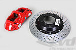 Sport Brake System - FRONT - BREMBO GT - 6 Piston - Drilled - Size 355 x 32 mm, Caliper red