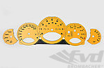 FVD Brombacher Instrument Face Set 997.2 Turbo S - Speed Yellow - PDK - MPH - With Logo