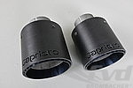 Round Aluminium Exhaust Tip Set - With Carbon Covers - For OE Exhaust and Capristo Exhaust