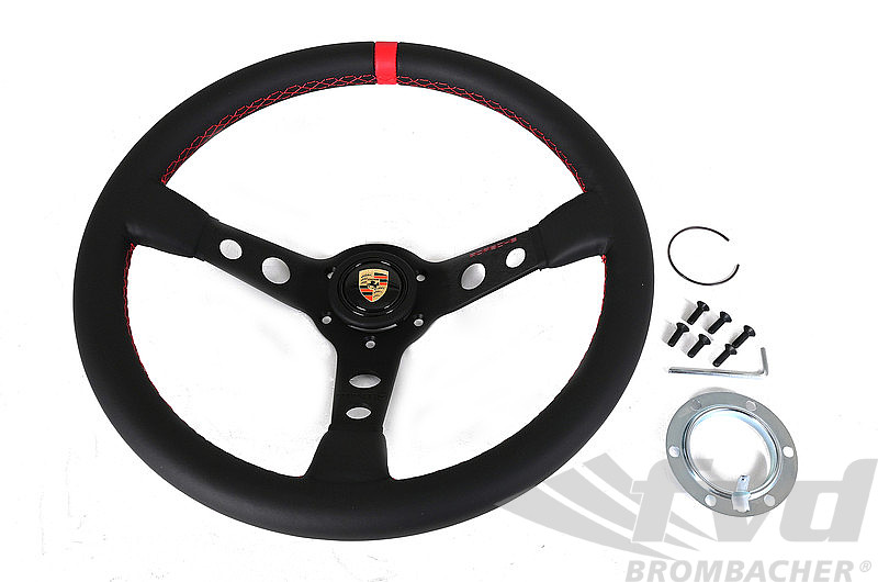 FVD3470842 - Steering Wheel Kit - 911 GT - Black leather / Red Stitching -  For Models without an AB - ø 350mm