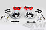 Sport Brake System -FRONT-BREMBO GT- 6 Piston -Slotted- Size 355x32mm-Check for PCCB, Caliper red