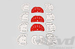 FVD Brombacher Instrument Face Set 986 / 996.2 / 996.2 GT3 - 2002-2005 - White / Guards Red Tach