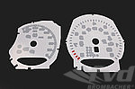 Jeu fonds de compteurs blancs 718 Boxster GTS / Cayman GTS 2.5L - MPH - bte manuelle - avec logo
