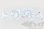 Zifferblattsatz Racing Gelb 991.2 GTS PDK, MPH 200, Fahrenheit - Mit GTS Logo durchleuchtet