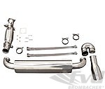 Sport Silencer Set Complete w/ single tailpipe - G-Pipe - W/O Heat Exchanger - Stainless Steel - 964
