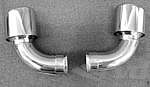 Exhaust Tips, Slight Oval (90mm) Polished Stainless Steel GT3 99-01