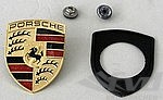 Hood Crest II Kit - Genuine Porsche - Gold - Black Script