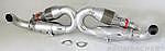 Race Muffler 996.1 GT3 - 200 Cell Sport Cats + Turn Down Tips - For OE Headers