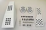 Pedal Set Silver 986/996/987/997 - Aluminum - Manual Transmission - With Dead Pedal and Rubber Grips