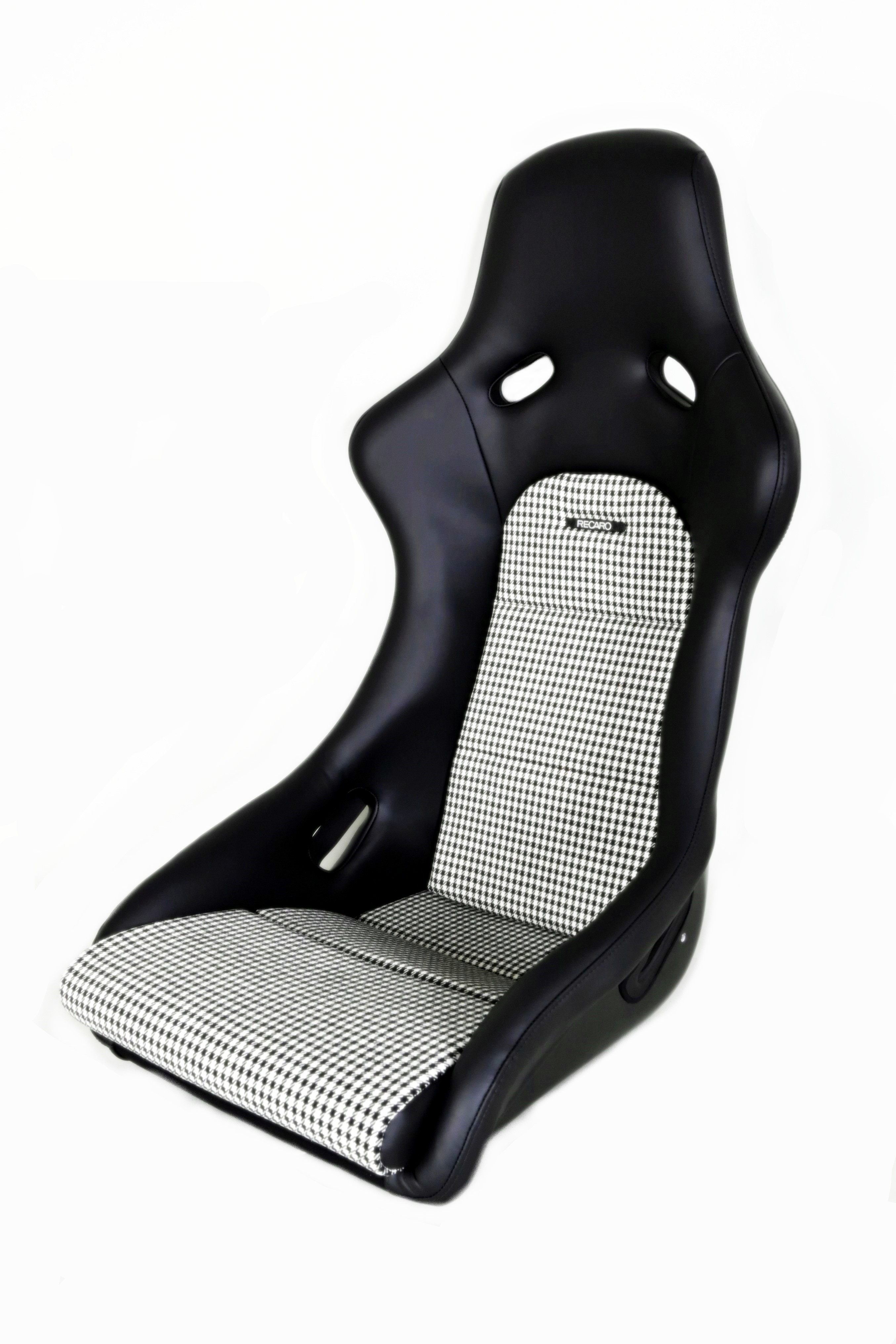 Pole Incerts Recaro Pole Position Classic ABE - Black Leather Bolsters + Pepita ...