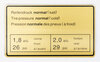 Klebeschild Reifendruck (1.8 bar - 2.0 bar)