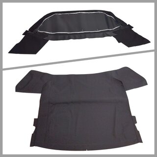 Verdeckbezug Cabrio 911 83-85, Komplett 2-teil. schwarz, incl. PVC-Heckscheibe trapezförmig