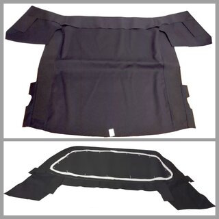 Verdeckbezug Cabrio 911 83-85, Komplett 2-teil. schwarz, incl. PVC-Heckscheibe trapezförmig