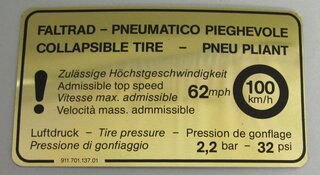 Klebeschild Notrad