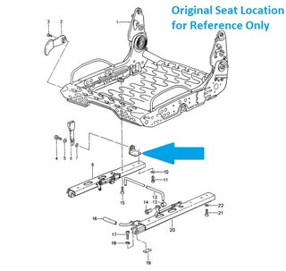 Seat Belt Buckle Bracket 911 / 964 / 993 / 968 - Tunnel Side - Original Seat or Race Shell Seat