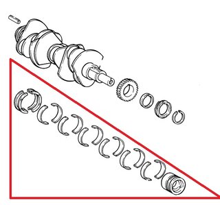 Main Crankshaft Bushing Set - Standard Size with Oversize Outer 0.25mm
