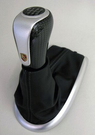 Schalthebel Leder schwarz Alu/Carbon
