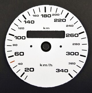 gauge face white 964/993 Speedometer km/h + BC