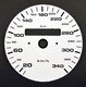 gauge face white 964/993 Speedometer km/h + BC