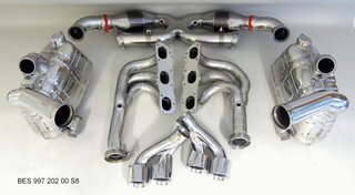 Sport Exhaust System 997.2 - Brombacher Edition - 200 Cell HD Sport Cats - Dual 3.5" (90 mm) Tips
