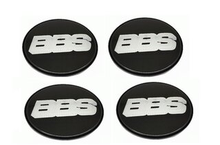 Nabendeckel Satz (4 Stück) Schwarz BBS 2D-Logo silber Ø 70,6mm
