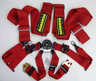 Schroth 6 point belt  Profi 3x2, FIA , Modell 996/997  -  RED - with and without  "Hans" system