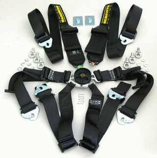 Schroth FHR 6 point belt Flexi 2x2 (50/50mm) black - FIA approved