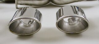 Klappen-Abgasanlage "Brombacher" 993 , 100Zeller, 2x Endrohr oval  Export Edelstahl