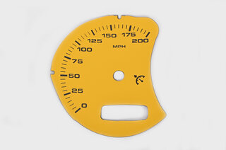 Zifferblatt gelb Mph 996/Turbo/GT2/GT3 Tacho mit Bordcomputer