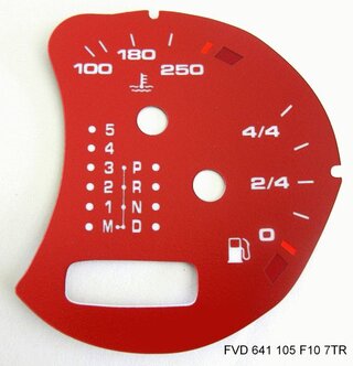 Zifferblatt  rot   Benzintank Boxster/996/Turbo/GT2 mit Bordcomputer(Fahrenheit)  Tiptronic