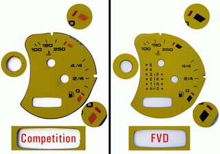 Gauge Faces speed yellow 997 Turbo Km/h, Tiptronic