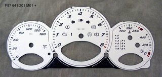Instrument Face Set 987.1 - 3.2 L / 3.4 L - Silver - Tiptronic - MPH - 190 MPH