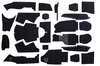 Teppichsatz komplett 964 C2/4 Feinvelour schwarz 24teilig - für Fzg. mit Teilleder-Ausstattung