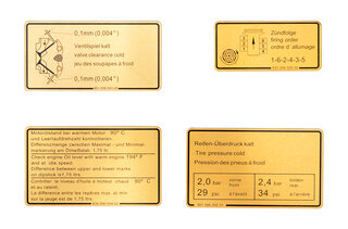 Jeu d'étiquettes compatiment moteur 911 SC  81-83
